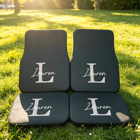 Personalised Custom Printed Initial/ Name Car Mats Vehicle Mats, Perfect Gift for Him or Her