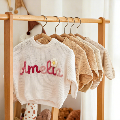 Custom Embroidered Baby Name Sweater