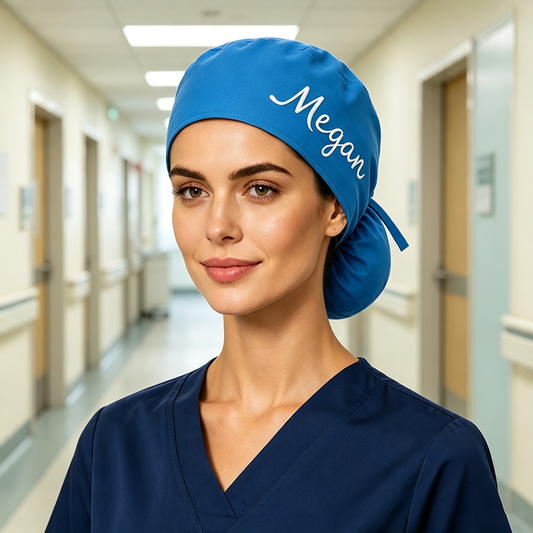 Personalized Scrub Cap With Embroidered Name,Surgical Hat for Medical Staff,Doctor/Nurse Anesthetist Surgical Hat,Dental,Ponytail Scrub Cap