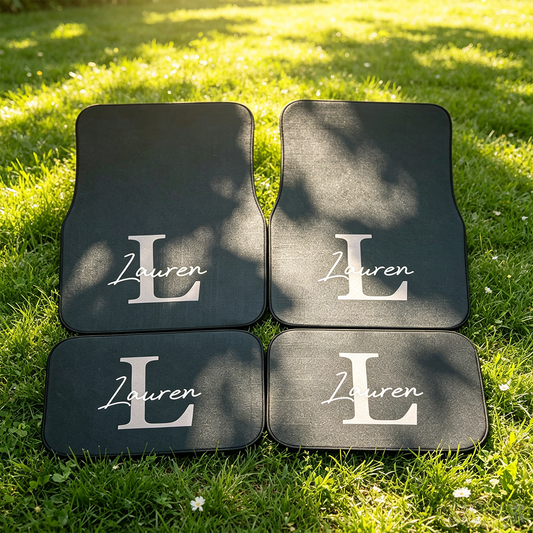 Personalised Custom Printed Initial/ Name Car Mats Vehicle Mats, Perfect Gift for Him or Her