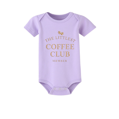 The Littlest Coffee Club Member Baby Romper, Coffee Lover Baby Outfit, Cute Coffee Baby Clothes, Coffee Baby Gift, Little Coffee Baby