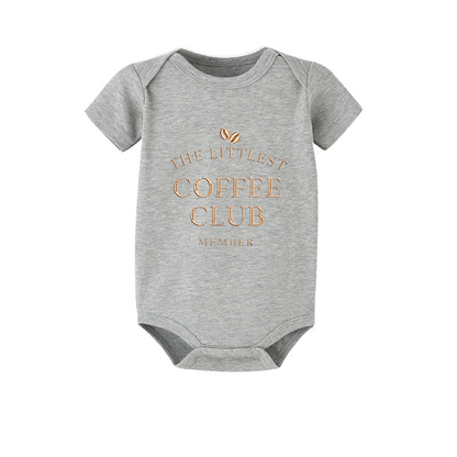 The Littlest Coffee Club Member Baby Romper, Coffee Lover Baby Outfit, Cute Coffee Baby Clothes, Coffee Baby Gift, Little Coffee Baby