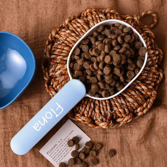 Personalized Dog Food Scoop with Bag Clip: Custom Pet Gift