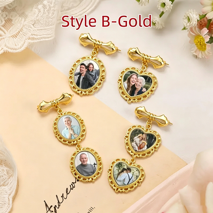 Custom Photo Wedding Bouquet Charm,Personalized Memorial Brooch Pin,Groom Lapel Brooch,Bridal Keepsake Gift