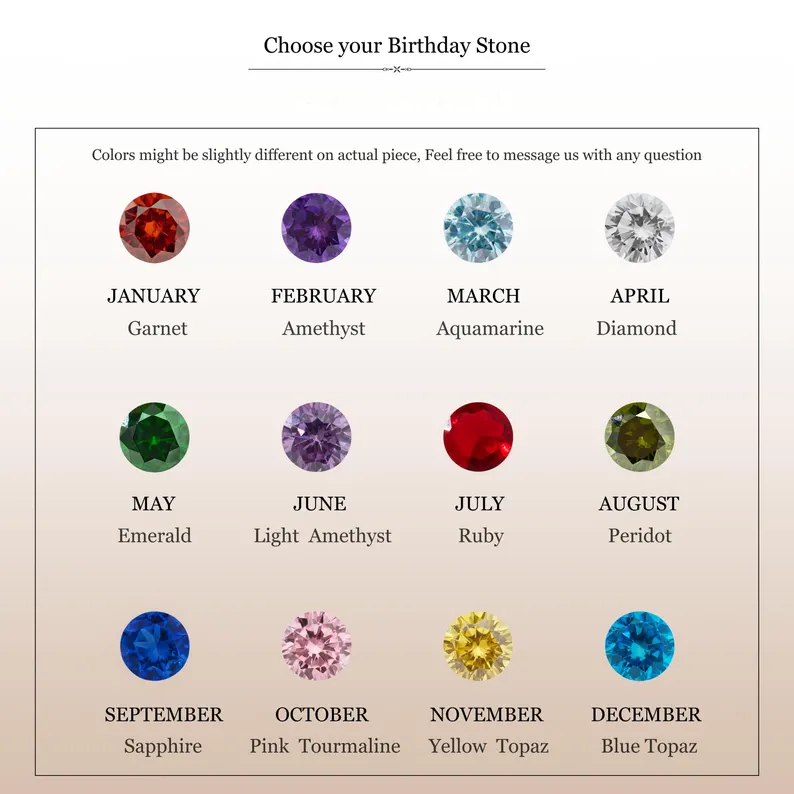 Personalized Heart Birthstone Ring