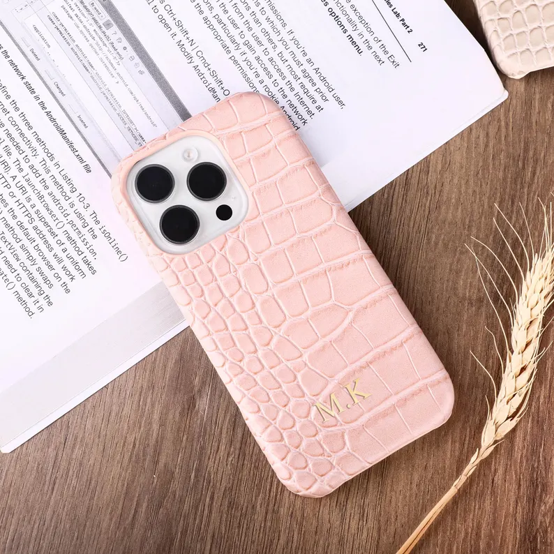 Personalized Crocodile Leather iPhone Case