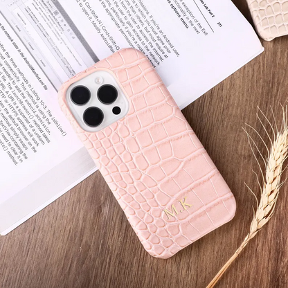 Personalized Crocodile Leather iPhone Case