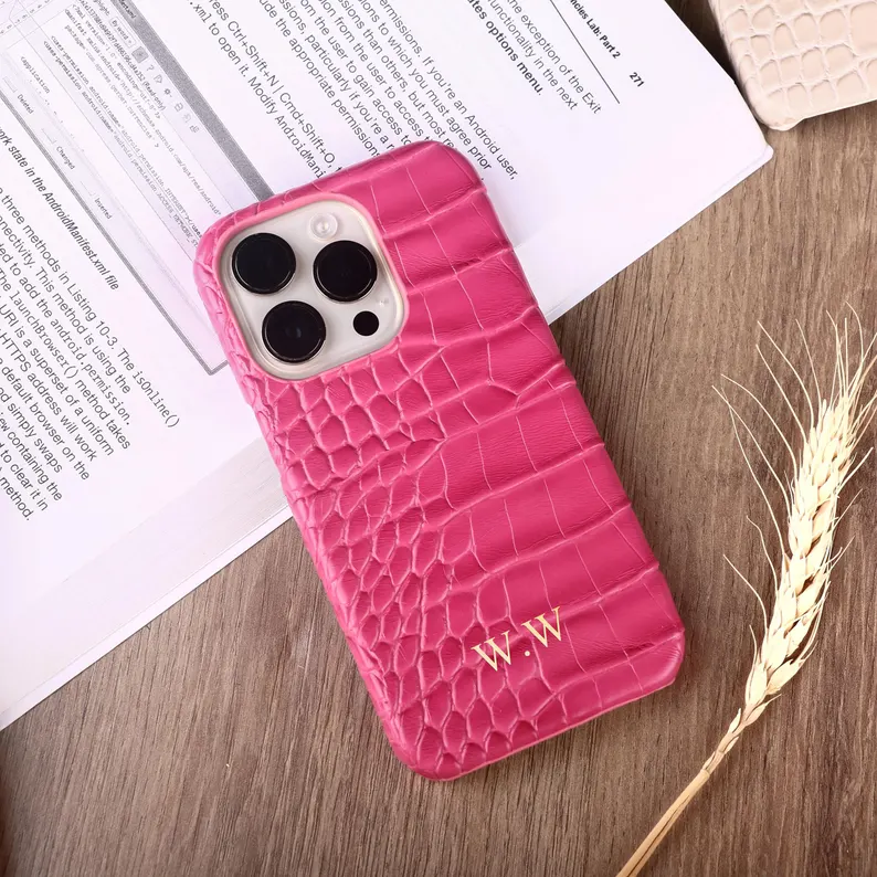 Personalized Crocodile Leather iPhone Case