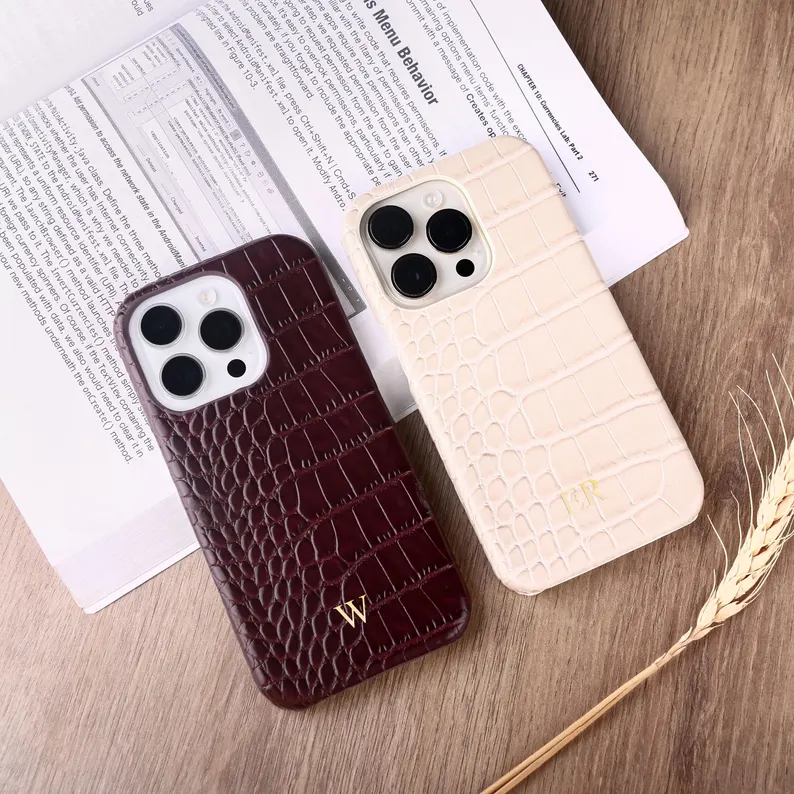 Personalized Crocodile Leather iPhone Case