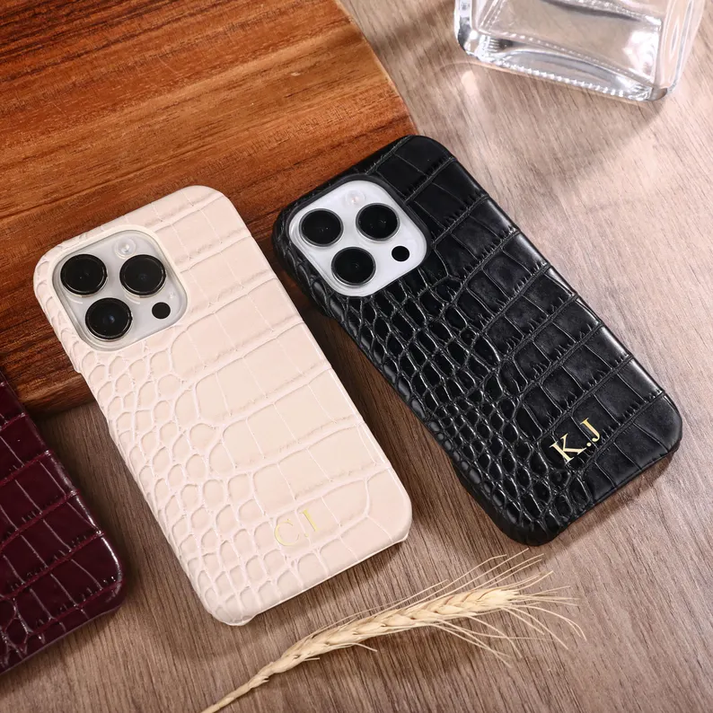 Personalized Crocodile Leather iPhone Case