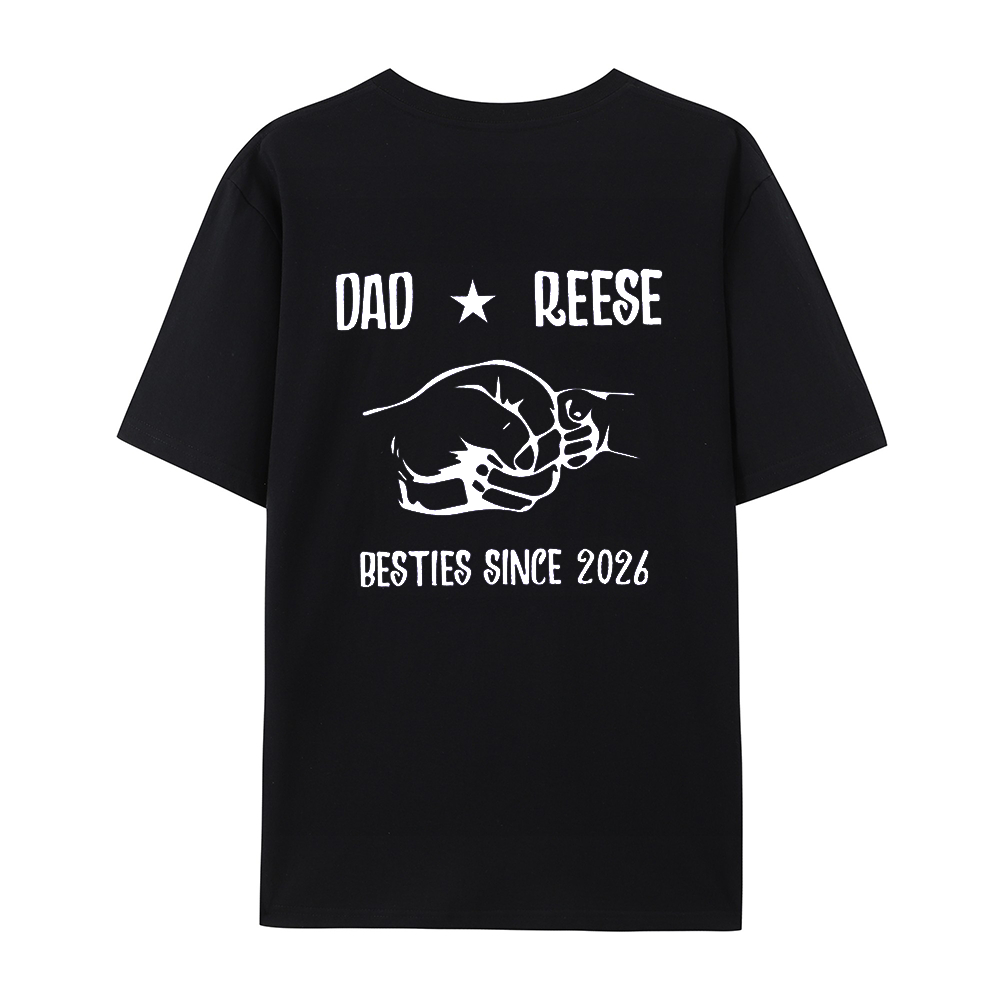 Personalized Besties Since 2026 Father and Baby Matching Set 100% Cotton Shirt with Names, Father's Day Gift for Baby New Dad