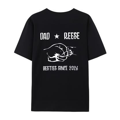 Personalized Besties Since 2026 Father and Baby Matching Set 100% Cotton Shirt with Names, Father's Day Gift for Baby New Dad