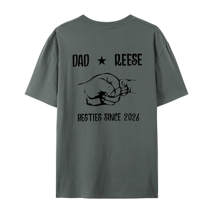Personalized Besties Since 2026 Father and Baby Matching Set 100% Cotton Shirt with Names, Father's Day Gift for Baby New Dad