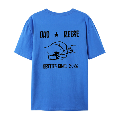 Personalized Besties Since 2026 Father and Baby Matching Set 100% Cotton Shirt with Names, Father's Day Gift for Baby New Dad