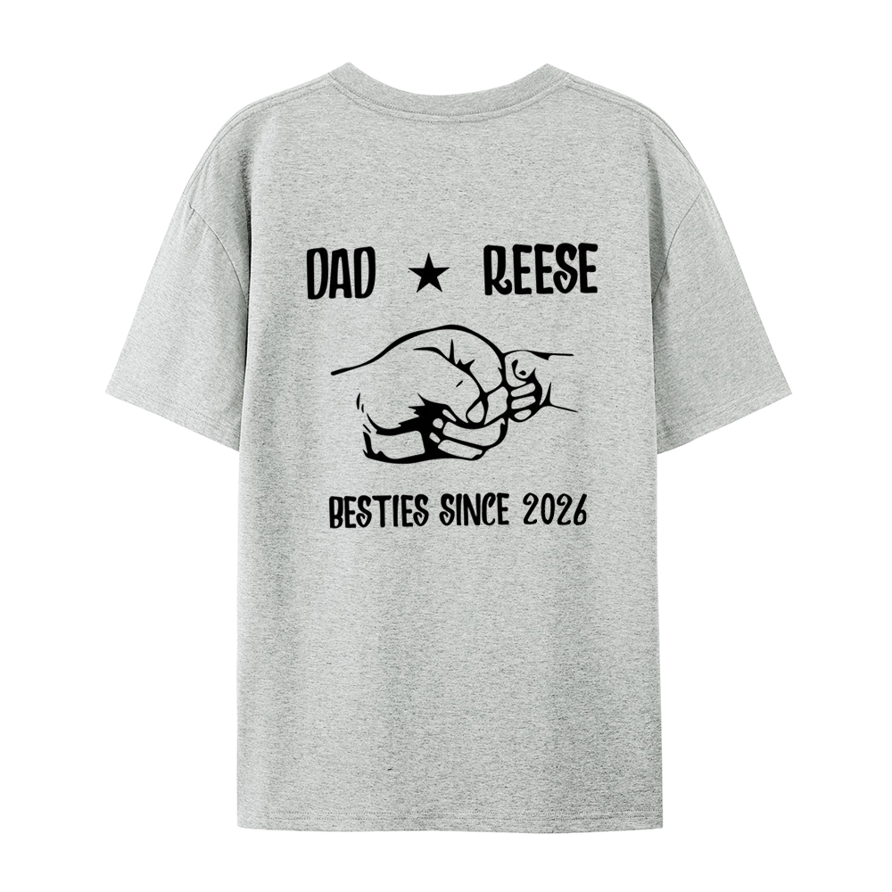 Personalized Besties Since 2026 Father and Baby Matching Set 100% Cotton Shirt with Names, Father's Day Gift for Baby New Dad