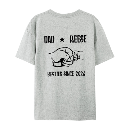 Personalized Besties Since 2026 Father and Baby Matching Set 100% Cotton Shirt with Names, Father's Day Gift for Baby New Dad