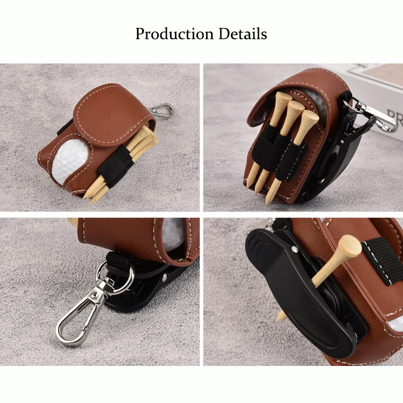 Personalized Leather Golf Ball Bag, Mini Golf Tee Holder, A gift for my father who loves playing golf