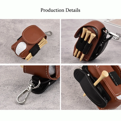 Personalized Leather Golf Ball Bag, Mini Golf Tee Holder, A gift for my father who loves playing golf