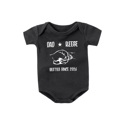 Personalized Besties Since 2026 Father and Baby Matching Set 100% Cotton Shirt with Names, Father's Day Gift for Baby New Dad