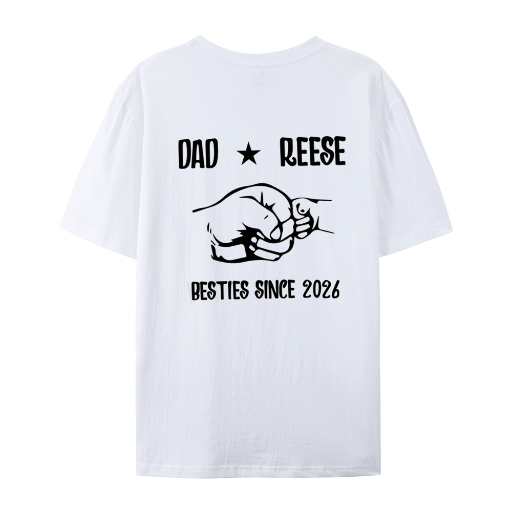 Personalized Besties Since 2026 Father and Baby Matching Set 100% Cotton Shirt with Names, Father's Day Gift for Baby New Dad