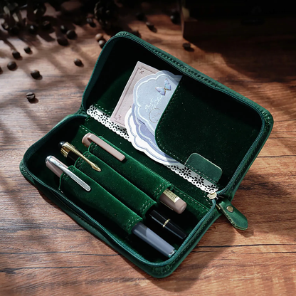 Personalization Crazy Horse Leather Pen Case, Fountain pen case, Pen Organizer Storage Holder, Travel Pen Case, Gift For Father, Gift For Him
