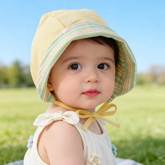 Personalized Embroidered Baby Sun Hat, customizable with name, soft wide brim, foldable, outdoor country style – the perfect gift for your baby.