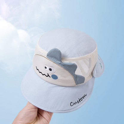 Personalized Cute Animal Baby Sun Hat with Custom Name | Detachable Neck Flap Toddler Bucket Hat | Embroidered Name | Baby Gift