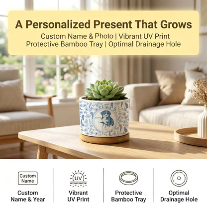 Personalized Pet Portrait Planter, Pet Succulent Planter, Pet Home Decor, Dog Memorial, Dog Remembrance Gift, Gift for Pet Lovers