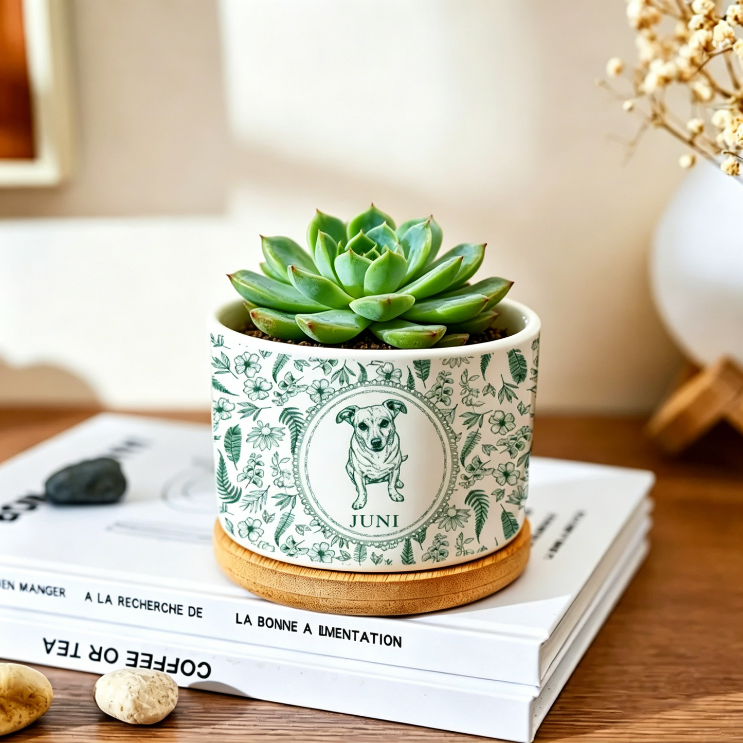 Personalized Pet Portrait Planter, Pet Succulent Planter, Pet Home Decor, Dog Memorial, Dog Remembrance Gift, Gift for Pet Lovers