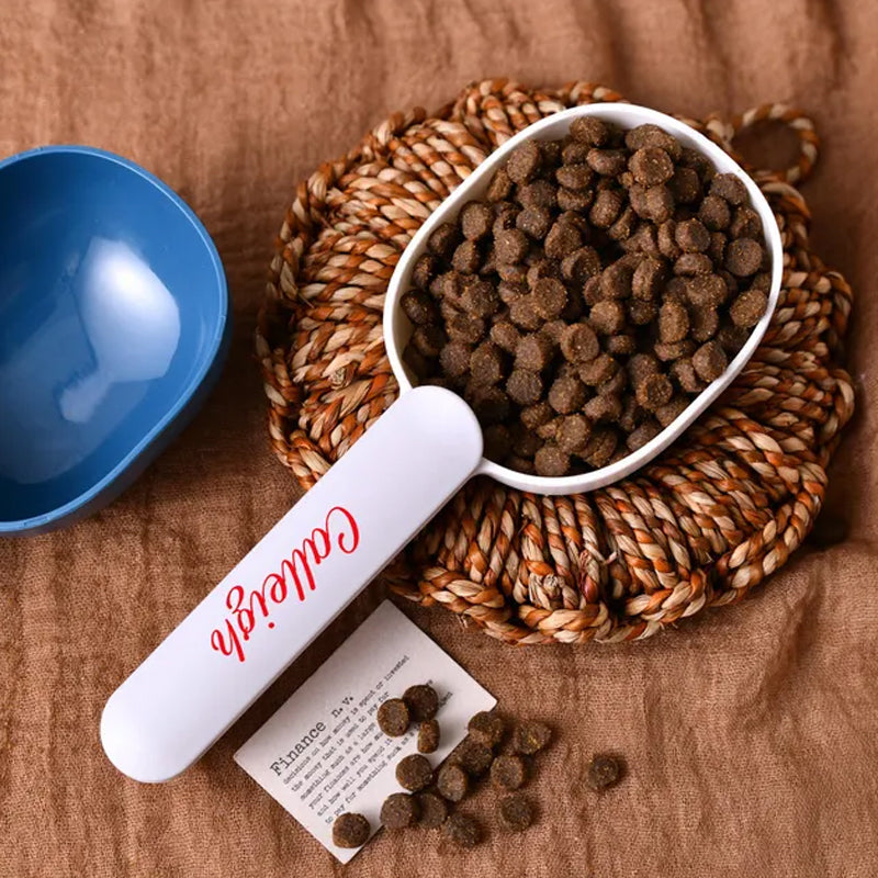 Personalized Dog Food Scoop with Bag Clip: Custom Pet Gift