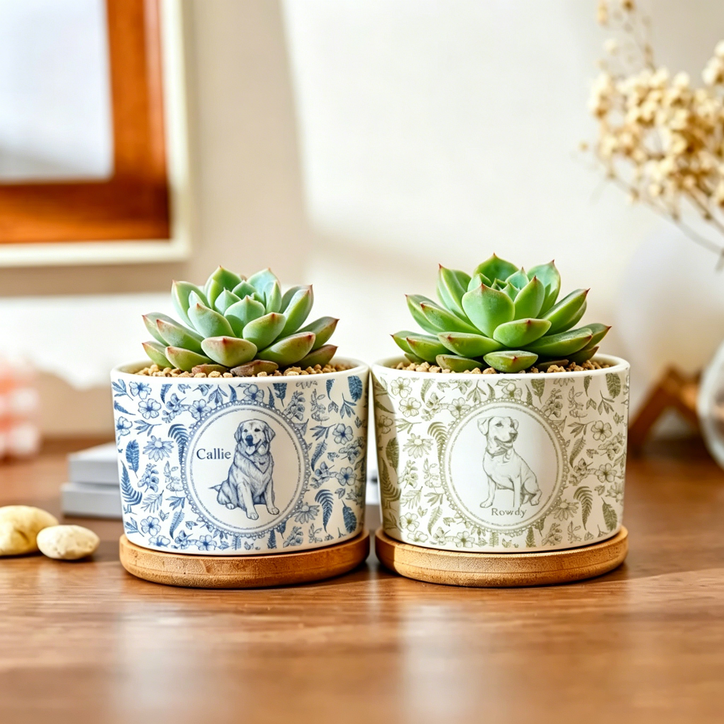 Personalized Pet Portrait Planter, Pet Succulent Planter, Pet Home Decor, Dog Memorial, Dog Remembrance Gift, Gift for Pet Lovers