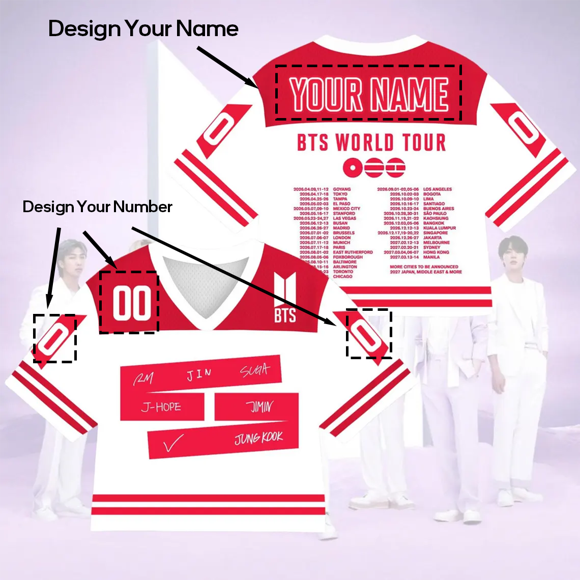 Custom BTS Kpop Comeback Jersey Army Merch Fans Gift