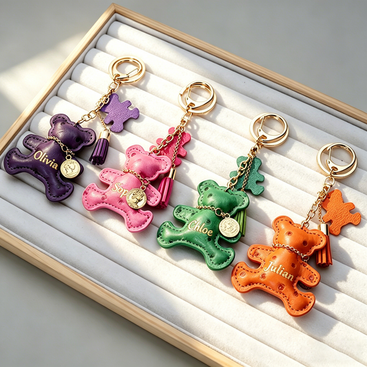 Personalized Bear Keychain