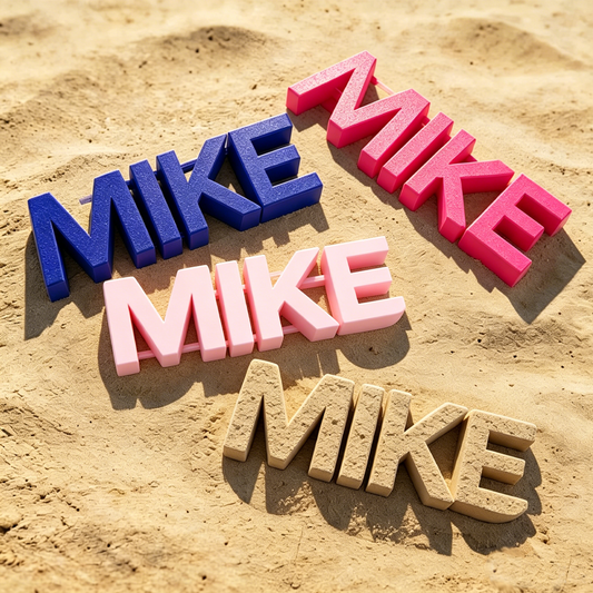 Personalized Multi-color Name 3D Printed Sand Mold 1-7 Letters Beach Vacation Essentials Play Birthday Gift for Family Kids