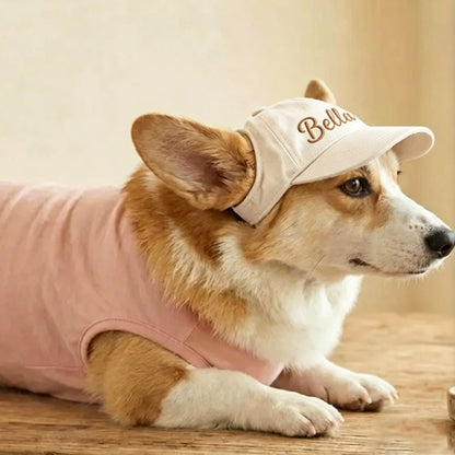 Custom Dog Hat with Embroidered Name,Pet Baseball Cap with Ear Holes,Sun Protection Dog Visor,Pet Accessories for Dogs