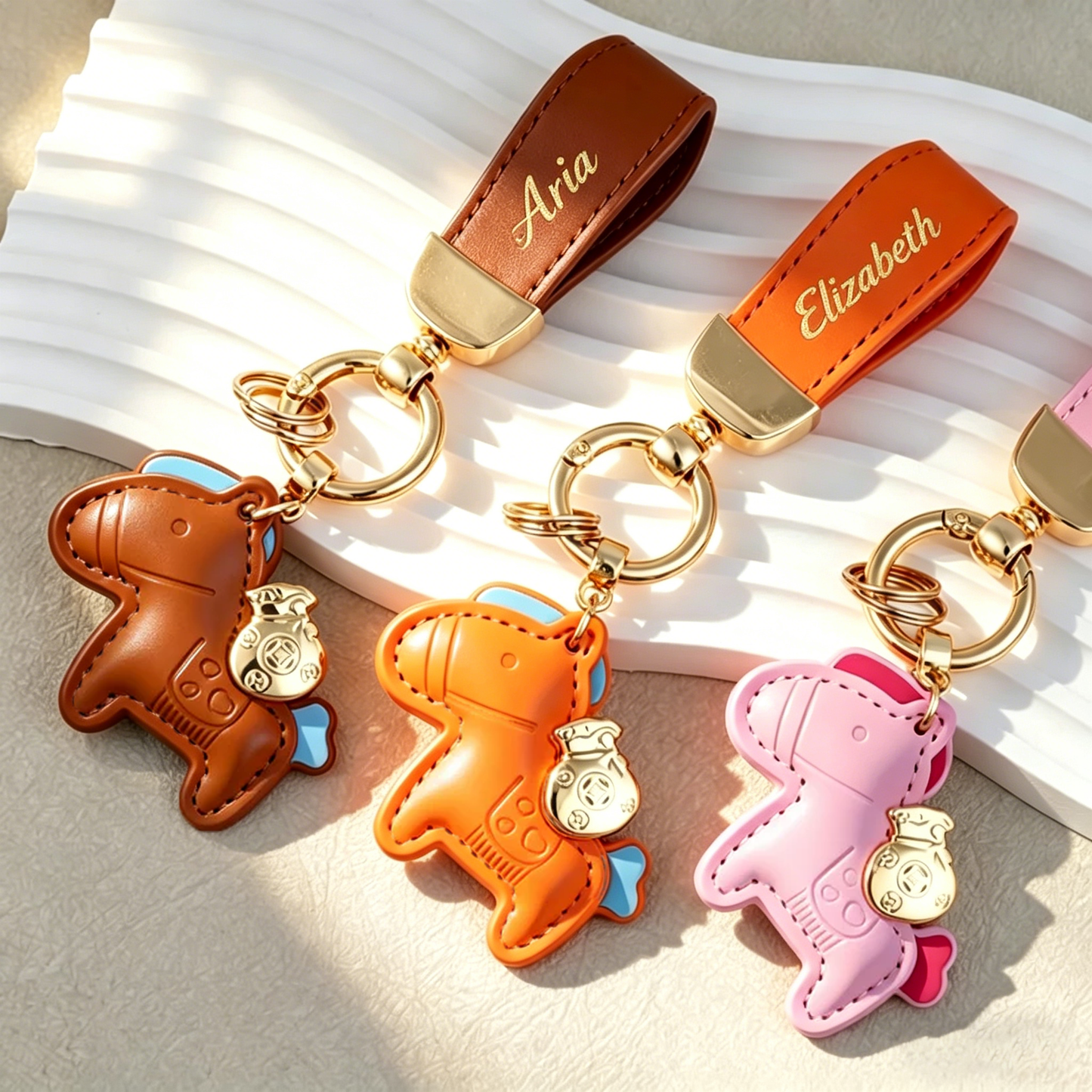 Personalized Good Luck Horse Keychain