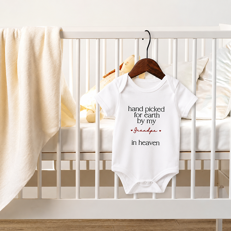 Personalized 100% Cotton Hand Picked for Earth by My Loved One in Heaven Baby Bodysuit Kid T-shirt