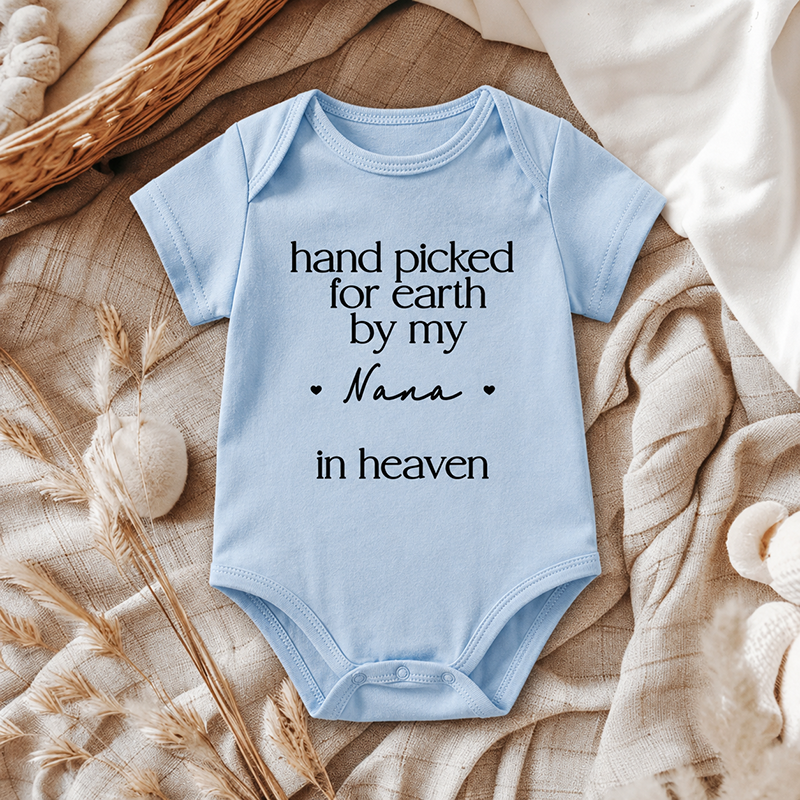 Personalized 100% Cotton Hand Picked for Earth by My Loved One in Heaven Baby Bodysuit Kid T-shirt