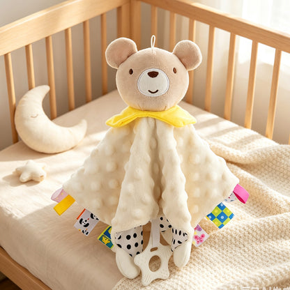 Personalized Minky Dot Lovey Blanket, Embroidered Name, Crinkle Sensory Security Toy