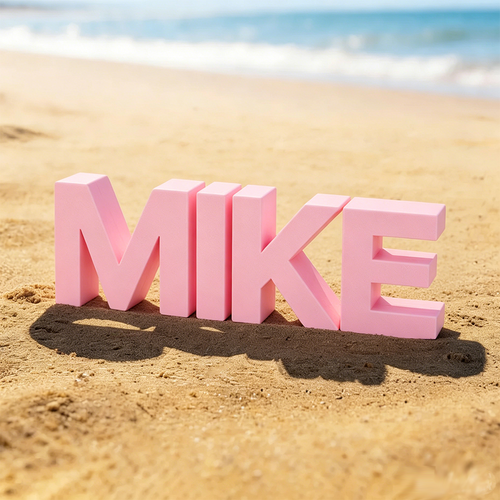Personalized Multi-color Name 3D Printed Sand Mold 1-7 Letters Beach Vacation Essentials Play Birthday Gift for Family Kids