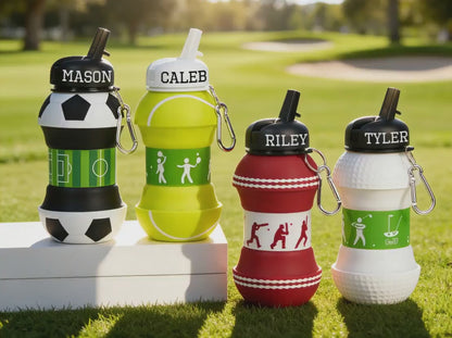 Ball-Shaped Water Bottle,Personalized Sports Water Bottle With Name, Custom Fold Water Bottle, 2026 World Cup,Soccer Basketball Gift