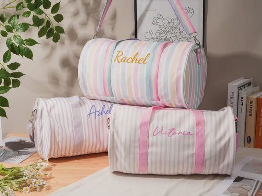 Personalized Weekender Bag,Canvas Duffel Bag With Embroidery