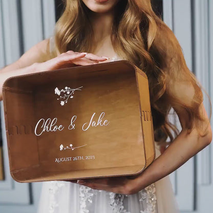 Personalized Rustic Wedding Card Box: Wooden Anniversary Keepsake