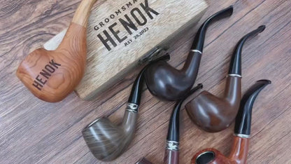 Personalized Handmade Tobacco Smoking Pipe, Groomsman Proposal, Durable Wood Pipe, Birthday Gift for Him, Father's Day gift