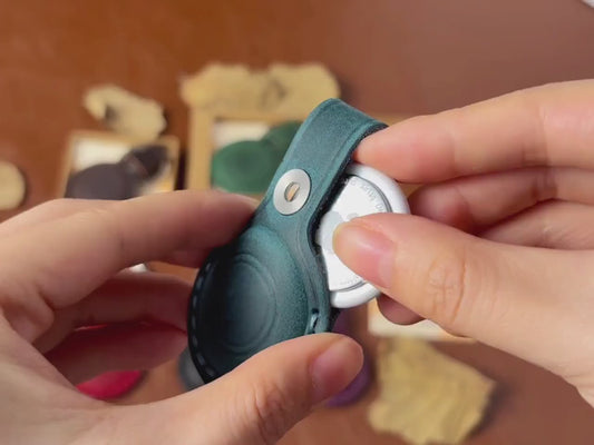 Personalized Leather AirTag Holder