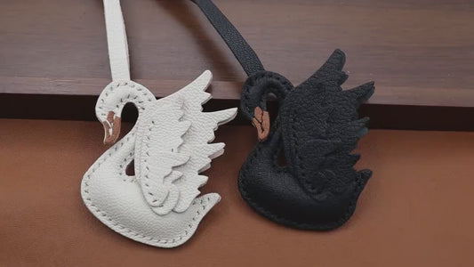 Personalized Handmade Elegant Swan Bag Charm, gift for her
