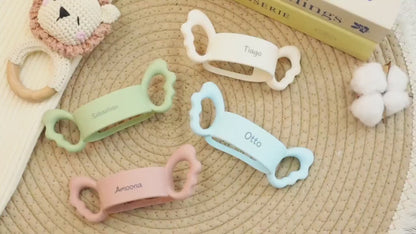 Personalized Baby Bottle Holder | Silicone Bottle Sleeve with Handles | Custom Name Baby Gift | Infant Feeding Trainer | Baby Shower Gift