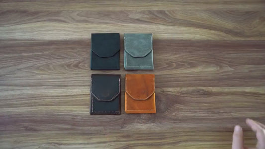 Personalized Leather Cash Wallet for Men, Slim Front Pocket Wallet, Minimalist Vertical Wallet, Magnetic Closure, Father's Day gift