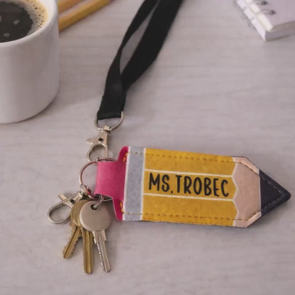 Personalized Pencil Chapstick Holder Keychain